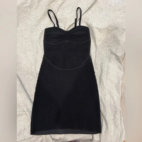Alo yoga denim knit mini dress